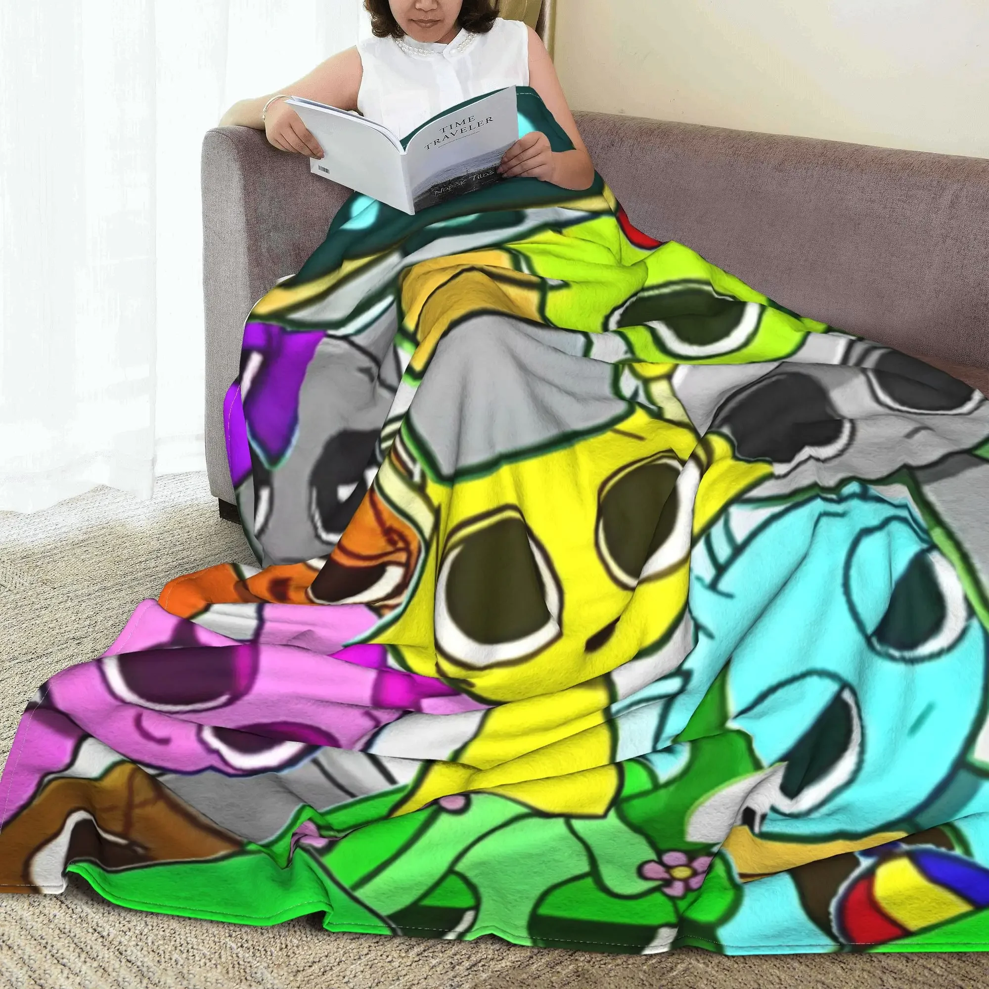 Sprunki Incredibox Game Throw Blanket for Couch  Soft Fuzzy Plush Blanket 50x60 Inch Multiple Sizes Bedspreads for All Seasons