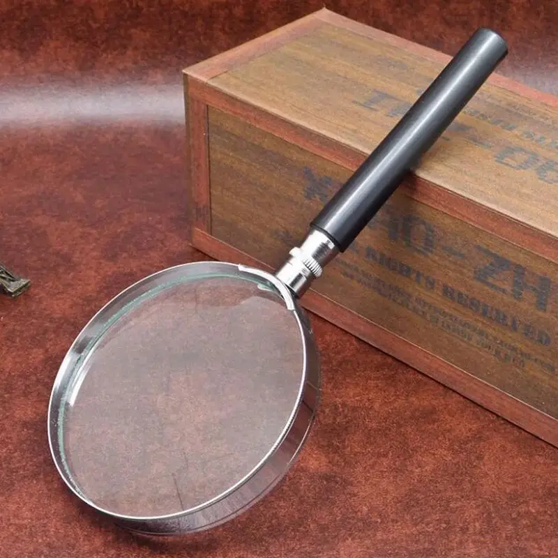 90MM Lens 5X Handheld Magnifying Glass Plastic Handle Magnifier Glass Used for Reading Books, Maps, Inspections, Coins