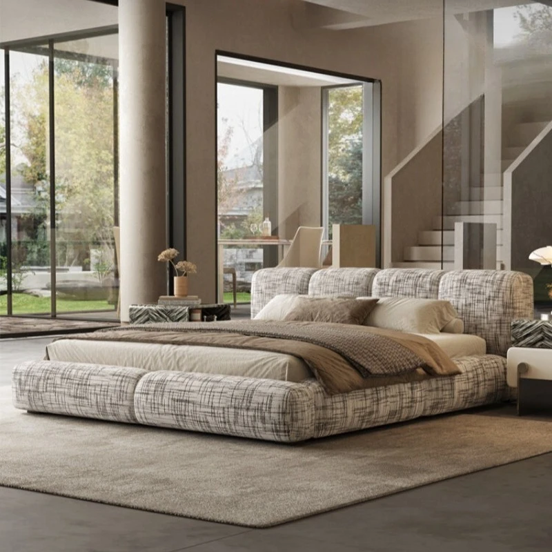 

Fabric Bed Villa Flat Floor Large Apartment Jannik Designer High-end Double Bed