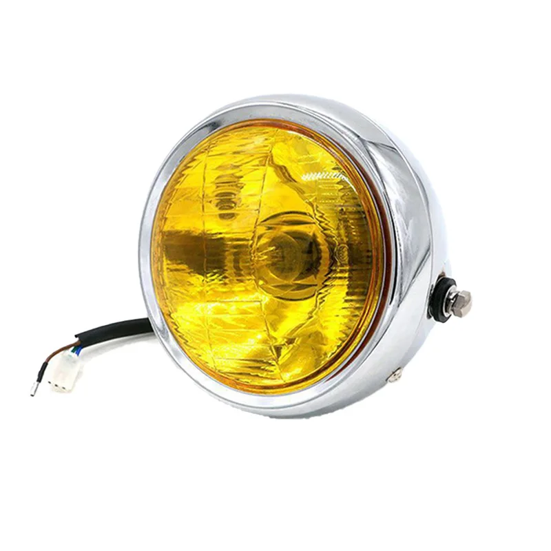 Pop For CG125 Motorcycle Retro Headlamp GN125 Retro Headlamp Iron Case Black High Low Beam Headlamp Round Lamp