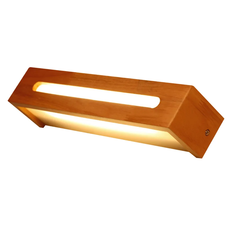 

1 Set Bathroom Wall Light Modern LED Vanity Lights Fixture Wooden Mirror Light for Bedroom Hallways Bathroom Lighting