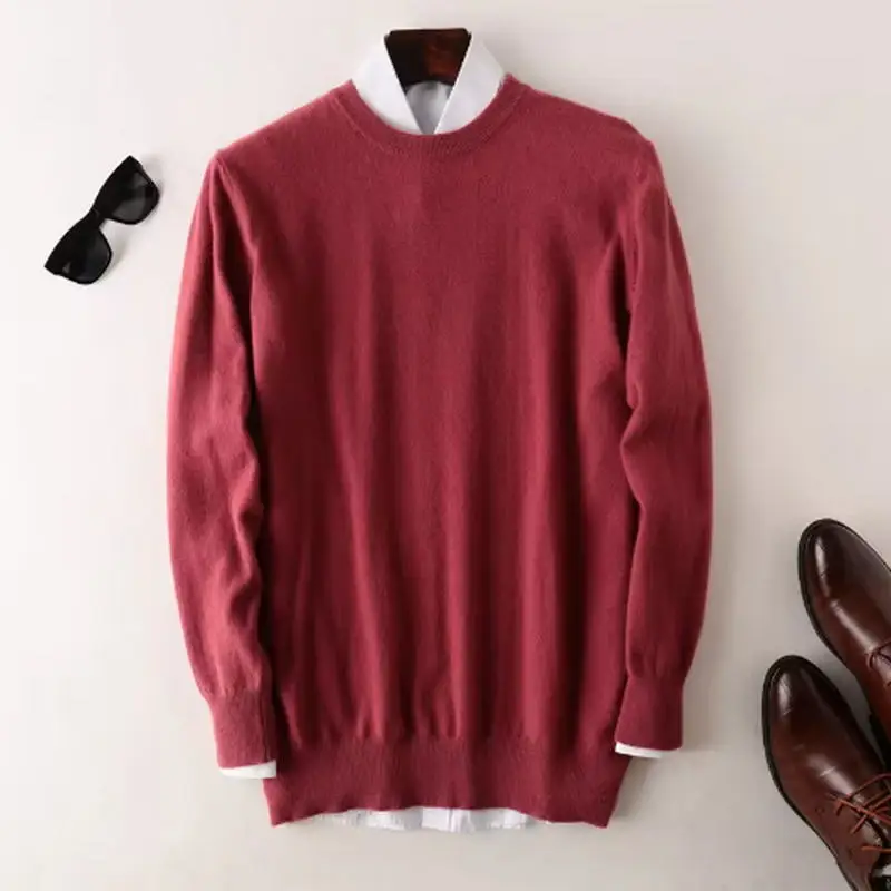 Cashmere Cotton Blended Sweater Men Jumper 2024 Autumn Winter All-match Warm Jersey Hombre Pull Homme Knitted Pullovers