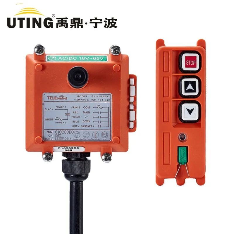 

Telecontrol UTING F21-2S Industrial Radio Remote Control AC/DC Universal Wireless Control for Crane 1 Transmitter and 1 Receiver