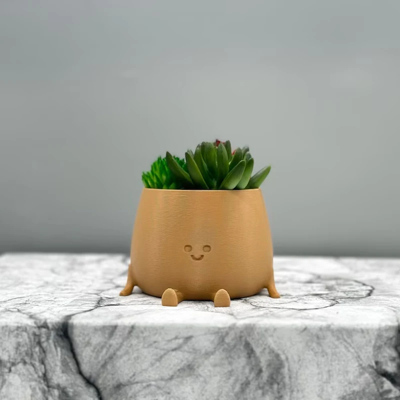 3d printed creative smiley face flowerpot Kawaii cute flowerpot sitting flowerpot Home furnishings