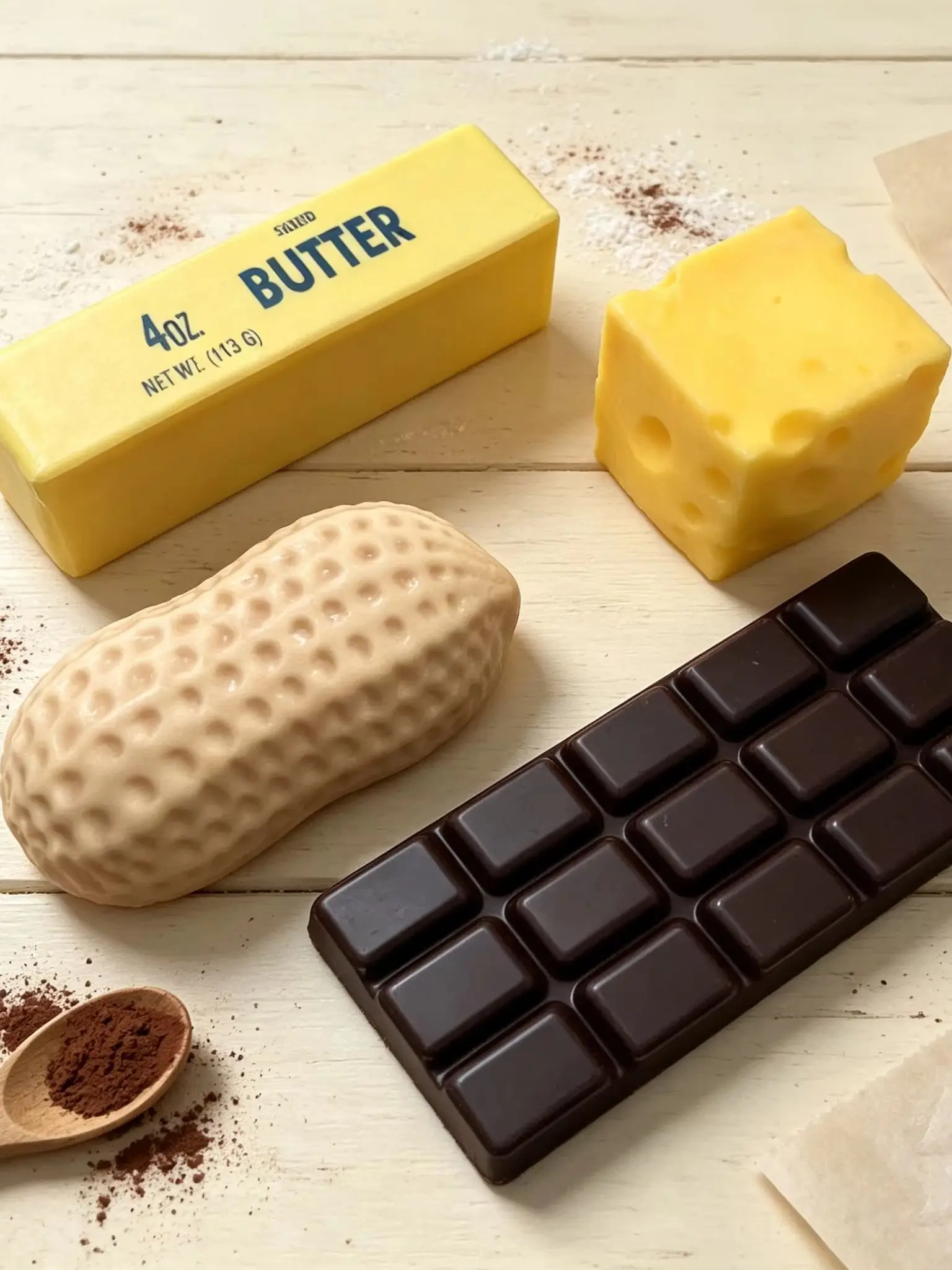 Simuliertes Schokoladen-/Erdnuss-/Käse-/Butter-Stick-Quetschspielzeug, Simuliertes Lebensmittelspielzeug, Geburtstagsgeschenk, Weihnachtsgeschenk, Halloween-Geschenk
