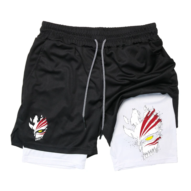 

2-In-1 Men's Shorts Gym Exercise Running Shorts with Mobile Phone Pocket Towel Ring Summer Sports Quick Drying Shorts Moto
