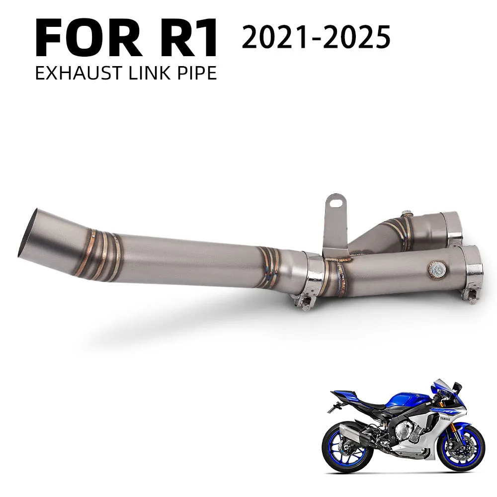 

For Yamaha R1 R1M 2015-2025 Motorcycle Exhaust Stainless Original Interface Adapt Middle Pipe Connect OE Muffler