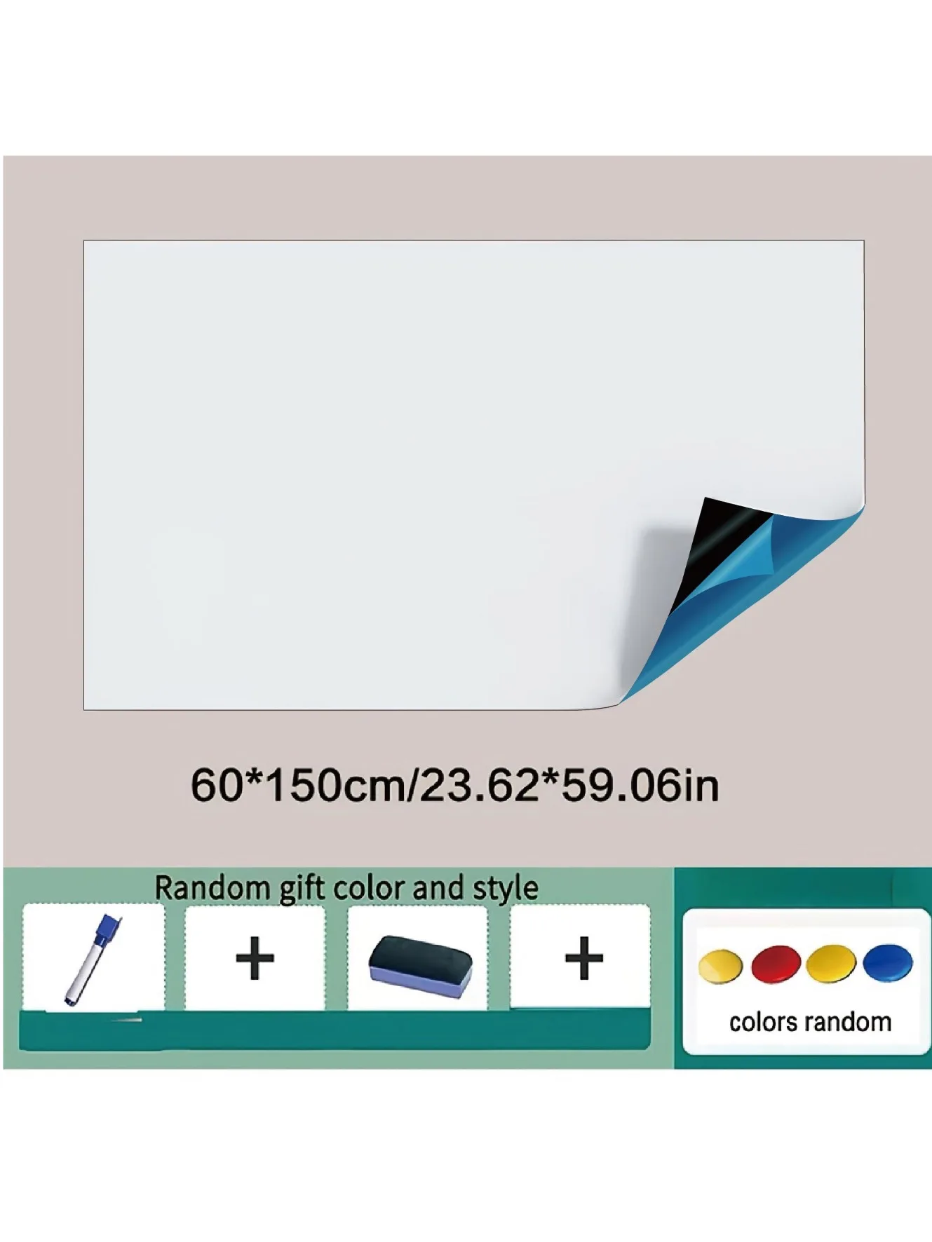 Wissenbare magnetische whiteboard sticker, zelfklevende wand whiteboard, geschikt voor het schooljaar, gebruik in klaslokalen en kantoren - afbeelding 2