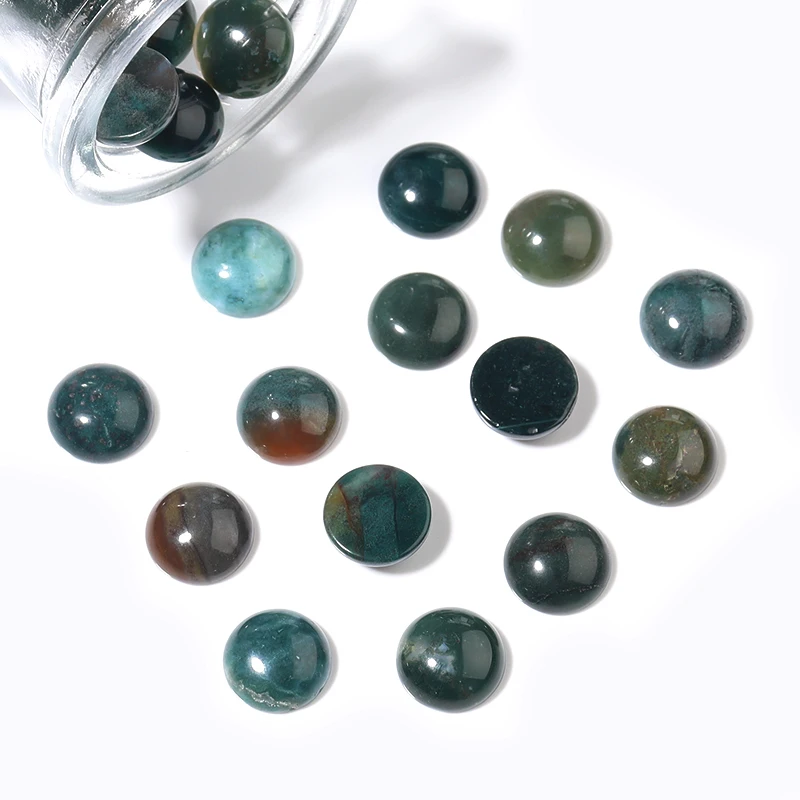 5/10pcs India Agate Stone Cabochon Beads Natural Stone Beads Half of Round  Cabochon Beads Diy Jewelry Necklace Ring Accessories