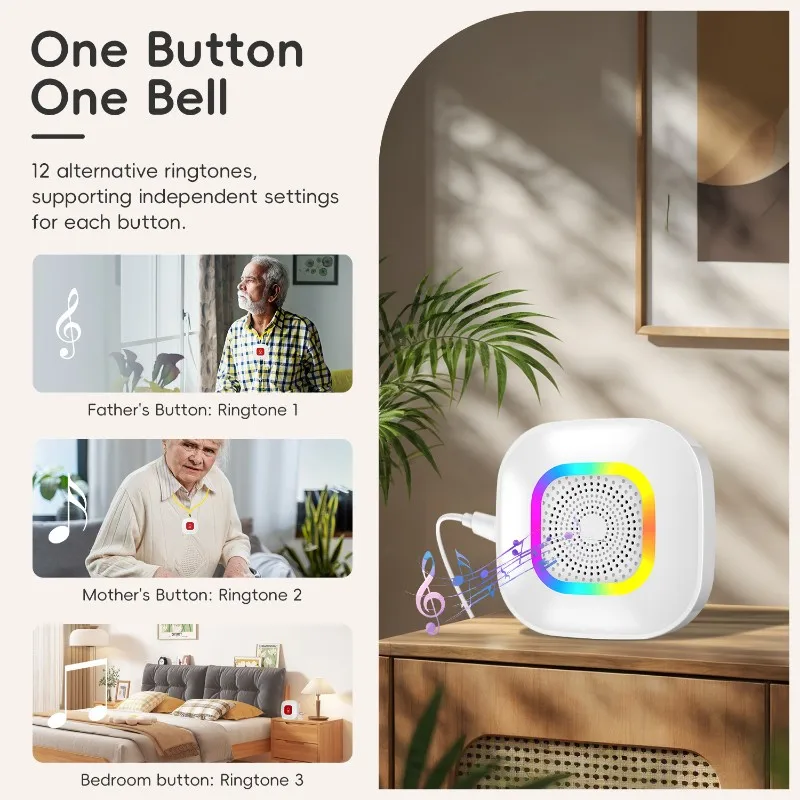 【SIMPLE】SOS Pager For Hospitals, Nursing Homes, Schools Wireless Emergency Call Button System For Elderly