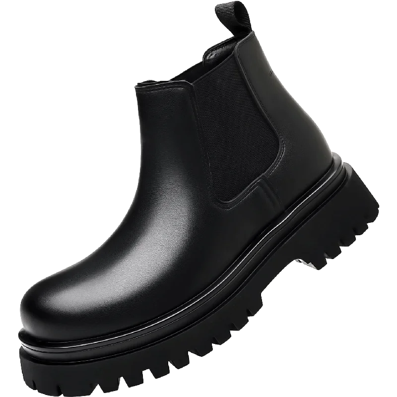 Autumn Thick Bottom Chelsea Men's Boots Classic Low Heel Waterproof Platform ankle boots Business Formal Wedding High Top Shoes
