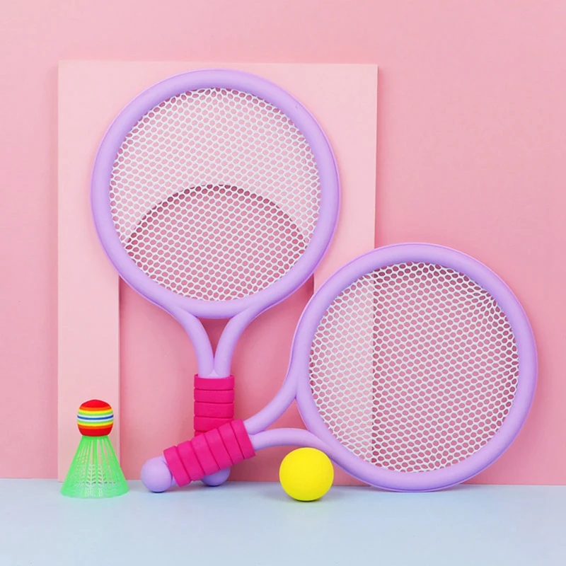 1 Set Pink Colour Outdoor Sports Mini Badminton Racket Children's Beach Racket Easy To Use