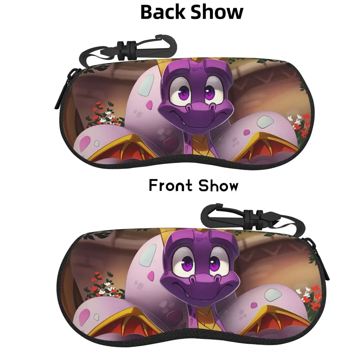 

Spyro Pattern Shell Glasses Case Protective Sunglasses Box Women Men Soft Eyeglasses Bag Pouch