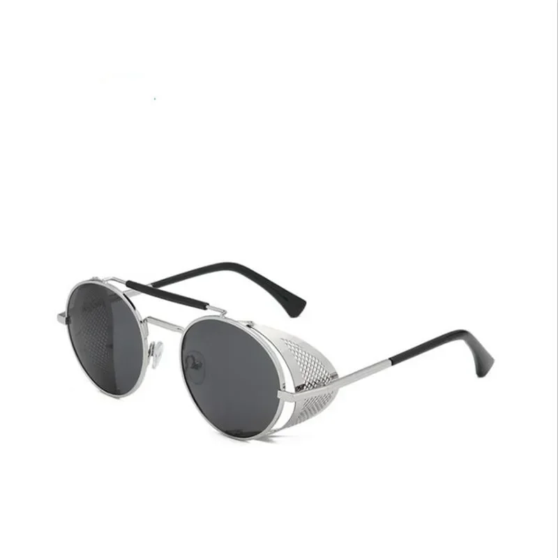 High Quality Vintage Steampunk Sunglasses Personalized Windshield Punk Sun Glasses Mirror Round Retro Alloy Metal Frame