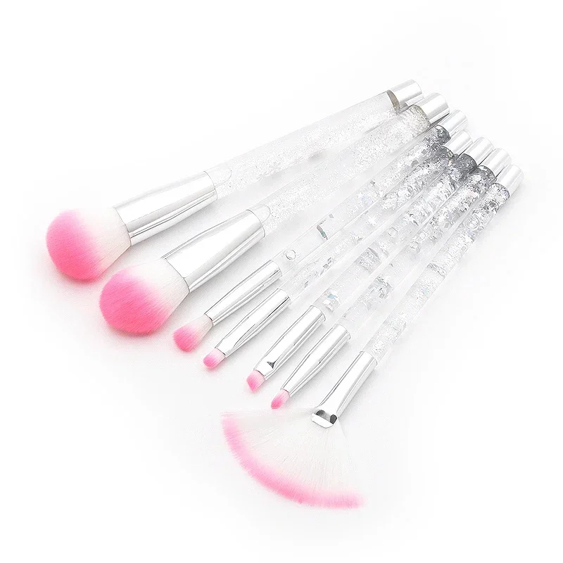 Advanced Rainbow Glitter Makeup Brush Set Diamond Crystal Handle Liquid Foundation Brow Face Makeup Brush Set Dream Girl