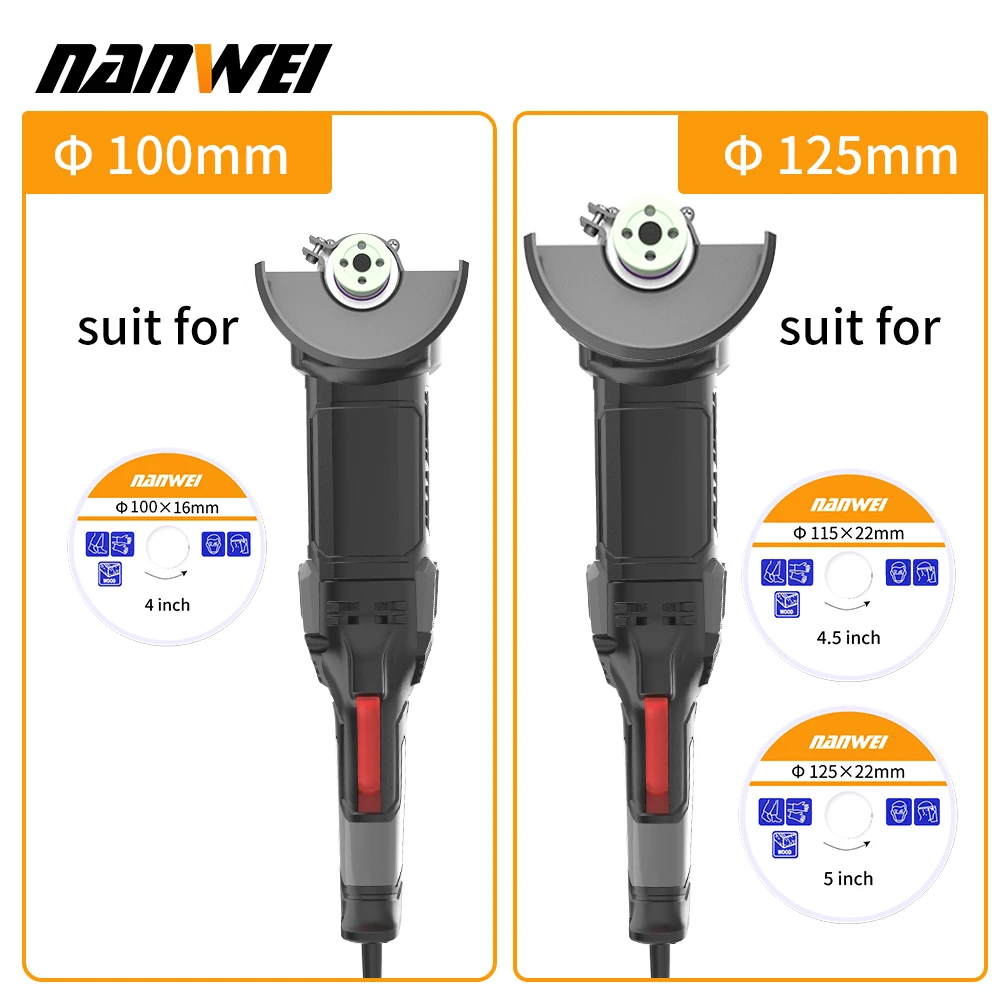 Imagem -03 - Nanwei Rope Angle Grinder Cord Multi Funcional Máquina Lisa Moedor de Mão Máquina de Polimento Máquina de Corte Mão Pequena do Agregado Familiar