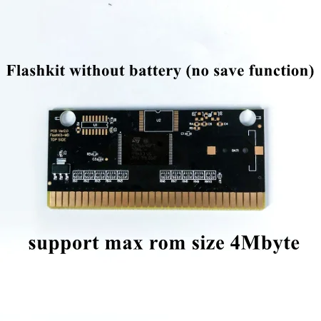 بطاقة KY Technology MD FlashKit قابلة لإعادة الكتابة بطاقة PCB ذهبية بدون إلكترول لخرطوشة وحدة تحكم ألعاب الفيديو Sega Megadrive Genesis