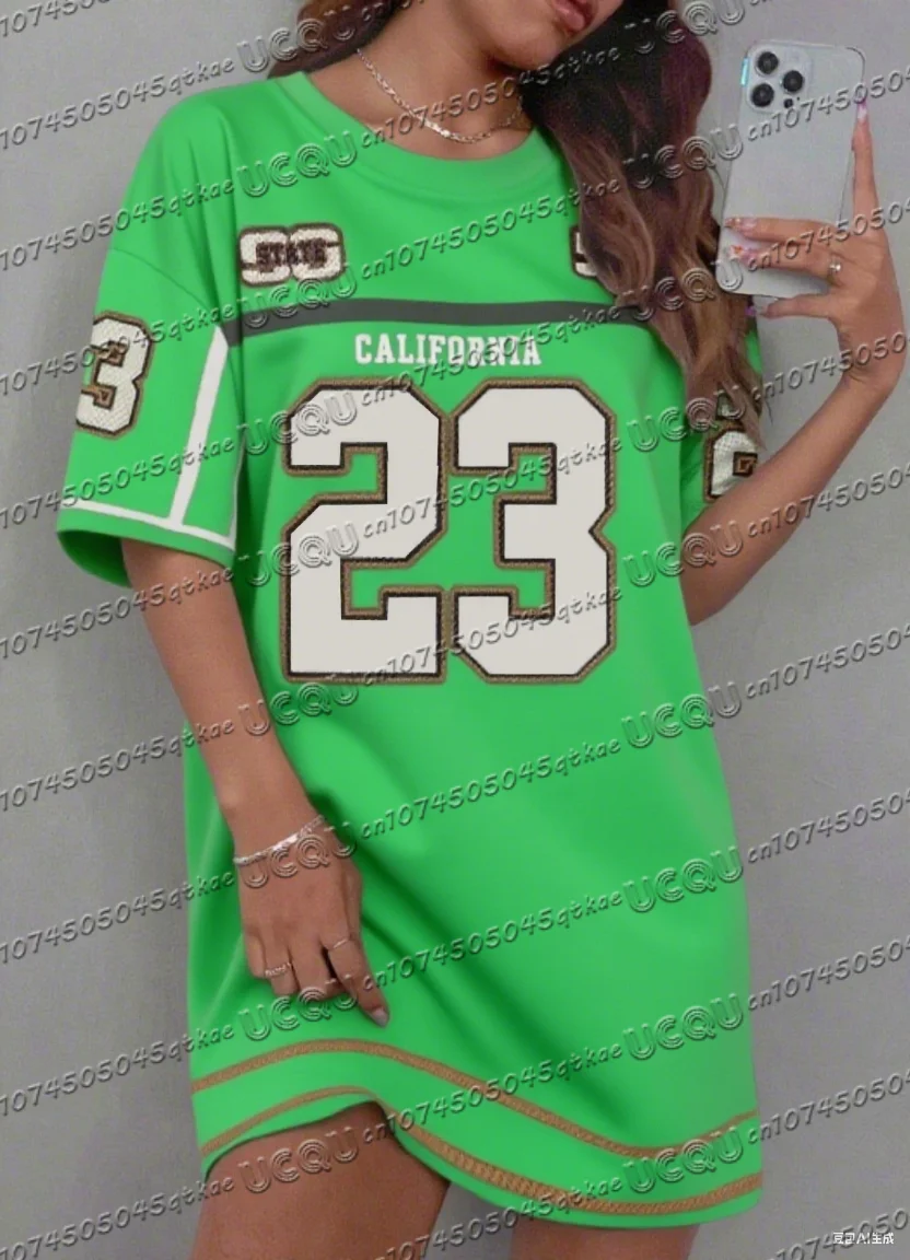 夏の女性の Tシャツドレスプラスサイズカジュアルヒョウカリフォルニア NO.23 プリントレディ半袖プルオーバードレス女性服