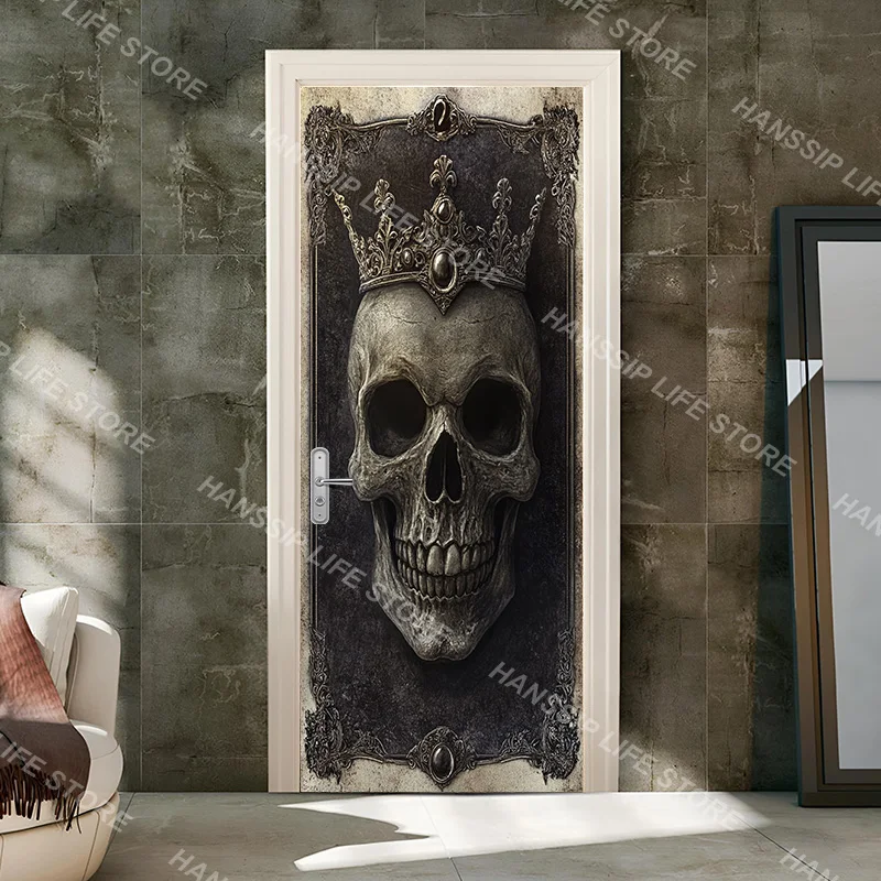 Halloween Horror Decoration Door Sticker Poster Vinyl PVC Waterproof Happy Halloween Wallpaper Self-adhesive Door Sticker - view 4