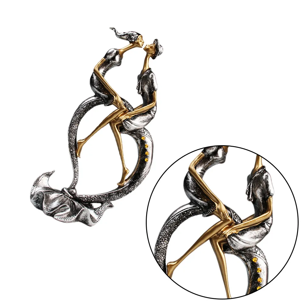 Premium Resin Kissing Couple Sculpture Modernist Aesthetic Decor for Table Coffee Desk Bookshelf Wine Cooler Bedroom Living Room