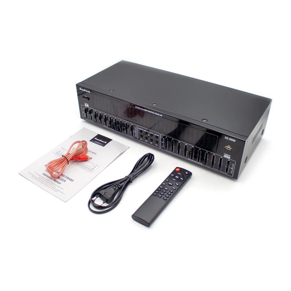 Professional EQ8000 Audio Processor EQ Equalizer - Bluetooth 5.4, Optical/Coaxial Decoder, USB Hi-Fi Preamp with Remote Control