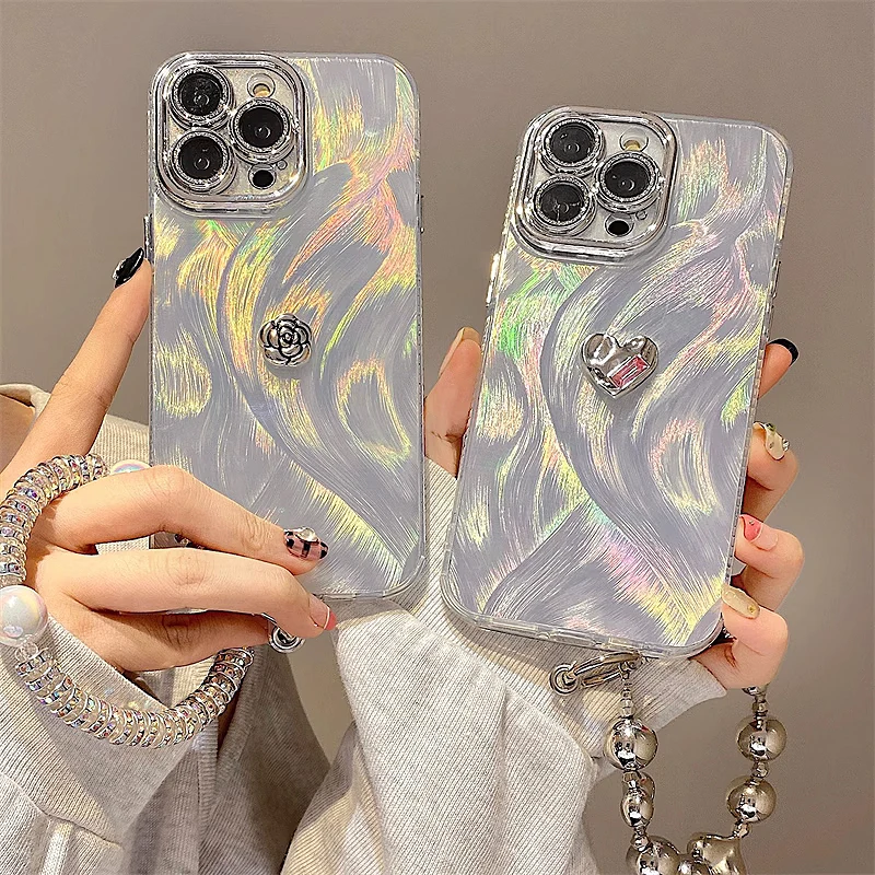 Lujosa funda de teléfono con patrón en relieve de cuero para iPhone, 15, 14, 13, 12 Pro Max, tendencia de moda, letra dorada caliente, cubierta de Color sólido