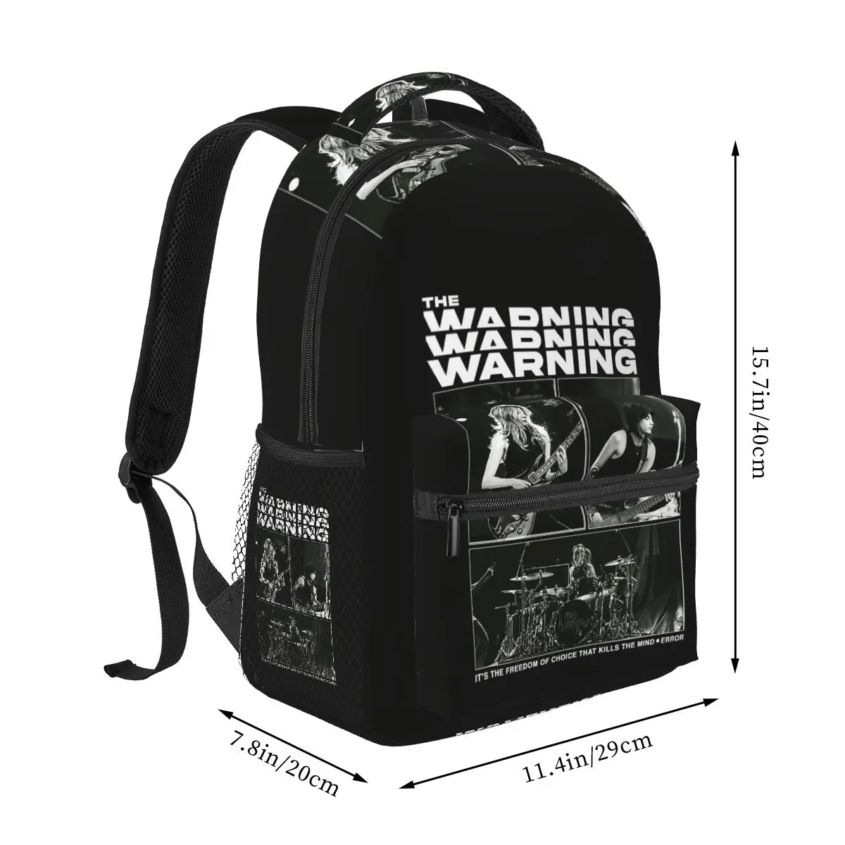 Retro Band Members Live The Warning Band Student Backpack School Bag Hiking Daypack for Boys Girls Fashion Bookbag Shoulder Bags