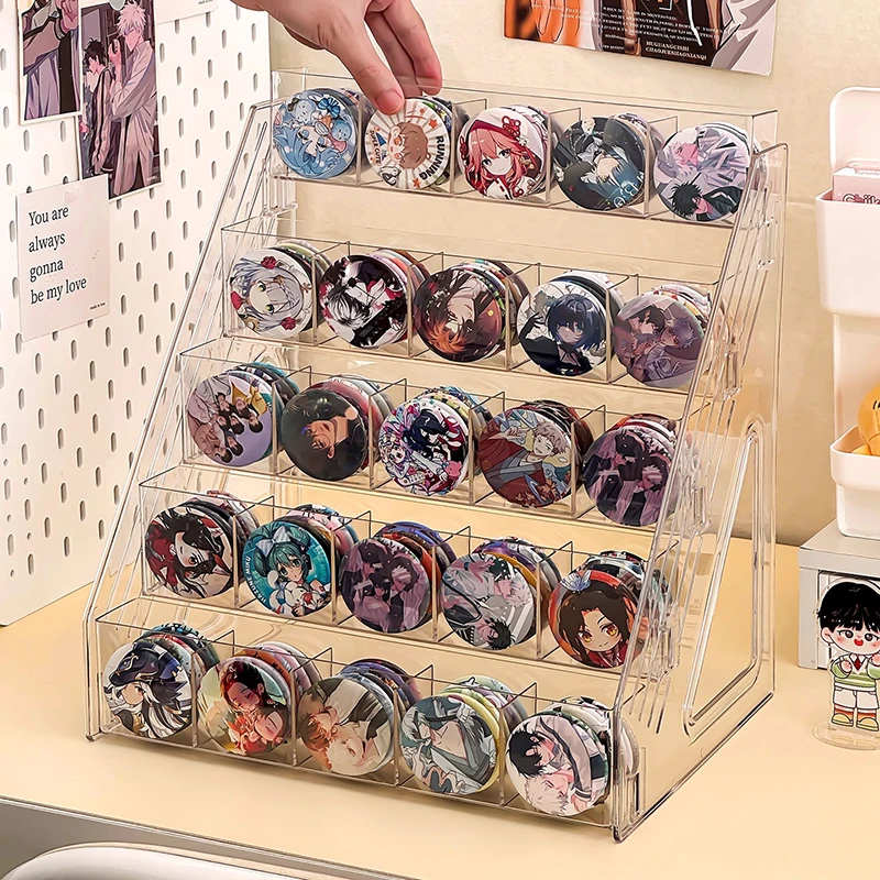 Badge display stand; badge; shikishi; journal card; card; postcard; storage rack; transparent goods display stand