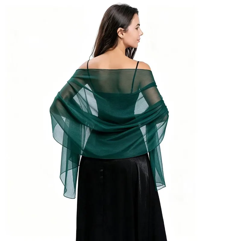 New shawl skirt with brides bridesmaids pearlescent tulle shawl ball banquet cheongsam evening dress shawl view 3