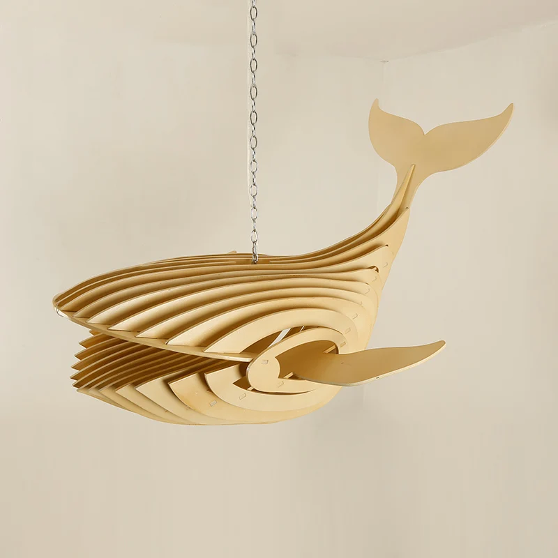 Japanese style whale chandelier designer creative personality B&B dining room living room Nordic bedroom children's room