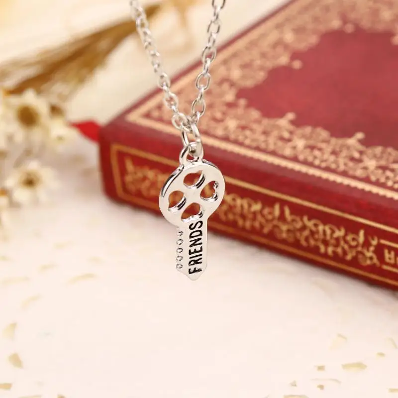 2Pcs/Set BFF Jewelry Heart Lock And Key Design Best Friends Necklaces For Soul Mate Friendship Gift Never Depart Forever Girls