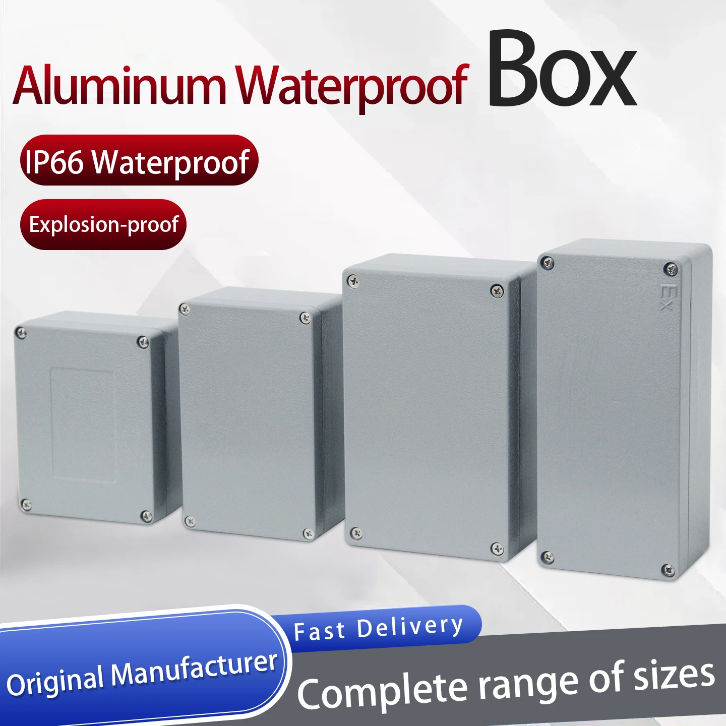 IP67 Waterproof Metal Box Outdoor High Temperature Resistant Cast Aluminum Box Factory Installation Hole Electrical Junction Box