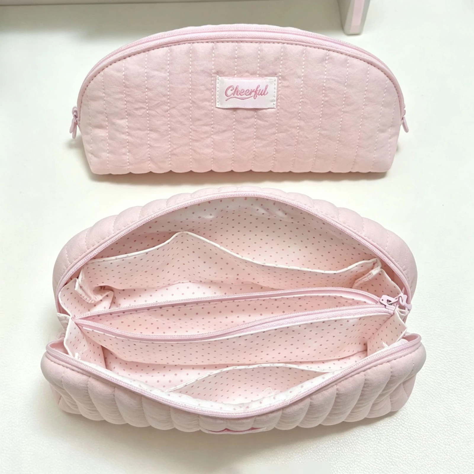 Girls Pencil Pouch Shell Shape Pencil Pouch Waterproof Fabric Large Capacity Pencil Case For School Cute Stationery Pouch