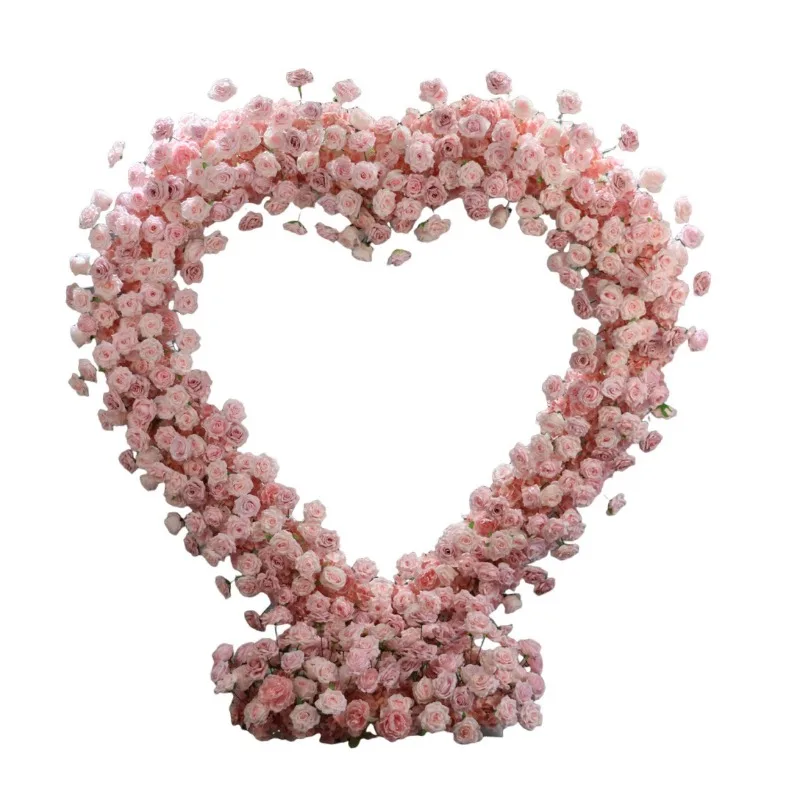 New wedding props heart-shaped arch floral wrought iron shelf outdoor wedding hall decoration arrangement shooting prop flower