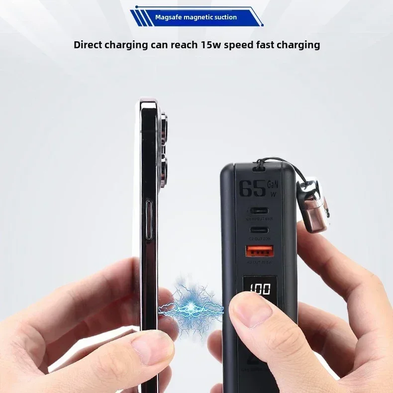 FERISING Qi2 Certified Magnetic Power Bank 20000mAh GaN 65W Fast Charging with LED Display MagSafe Compatible for iPhone 15/14