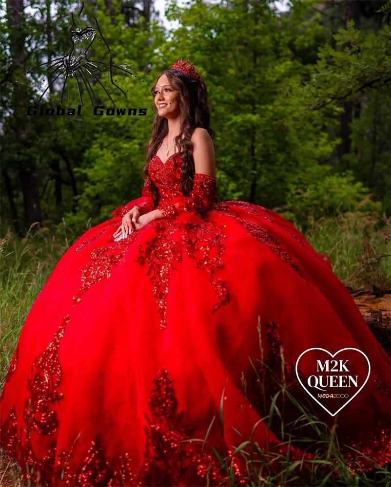 Mexico Rose Gold Sequin Quinceanera Dress 2024 Sweetheart Bead Plus Size Corset Prom Dress Ruffle