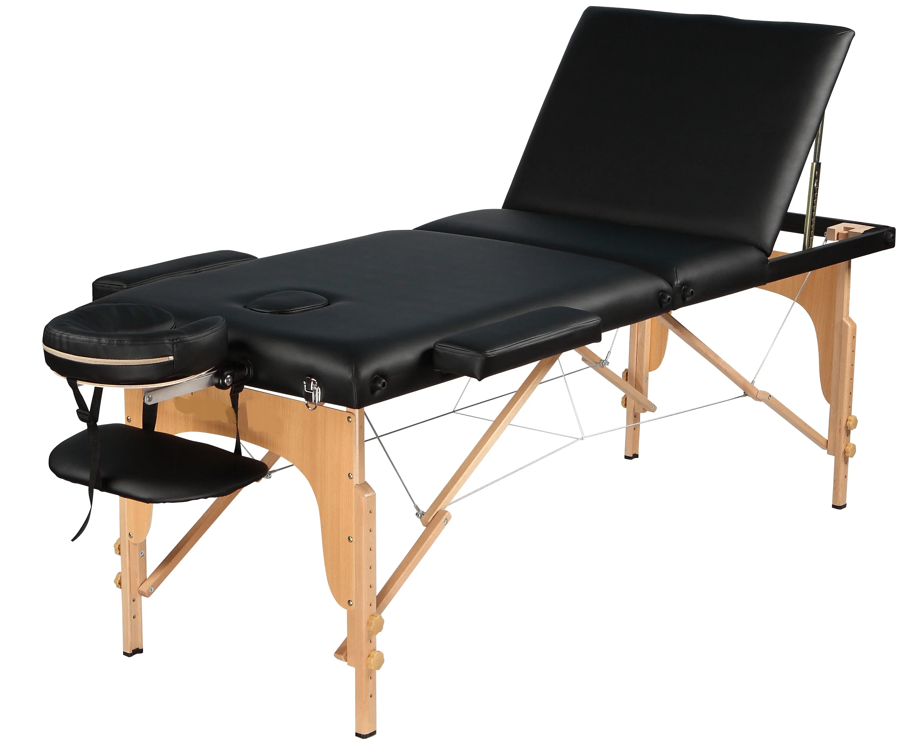 

High Quality Wooden 3 Section Folding Beauty Bed Massage Therapy Beds Convient Massage while playing with mobile phone