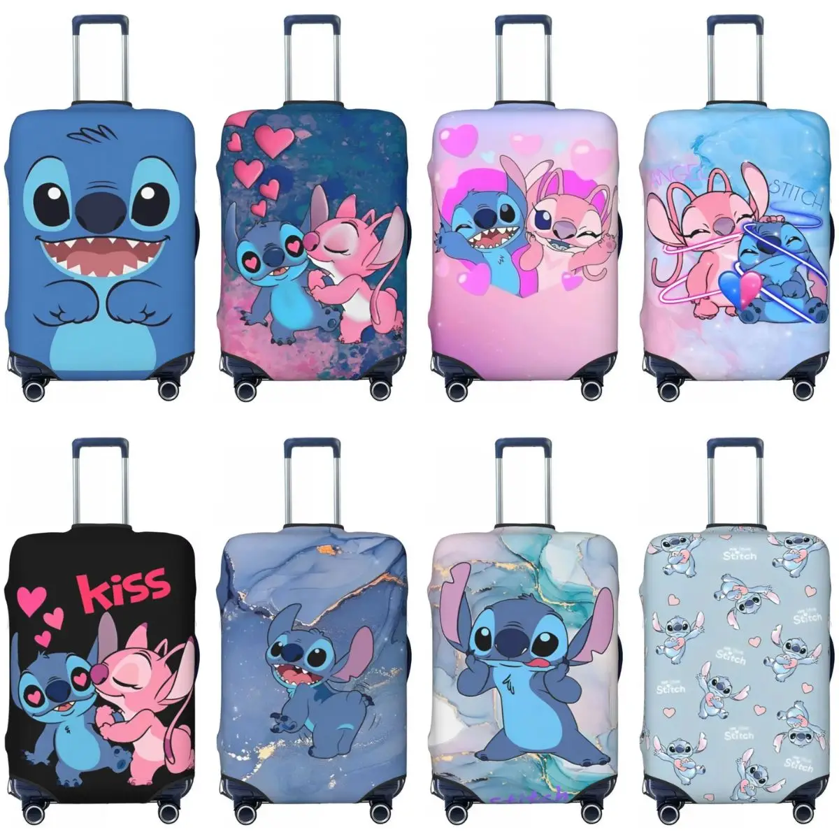 Stitch Elastic Luggage Cover Trolley Suitcase Dust Bag Case Cartoon Travel Accessories Flight Fun Luggage Supplies Protector