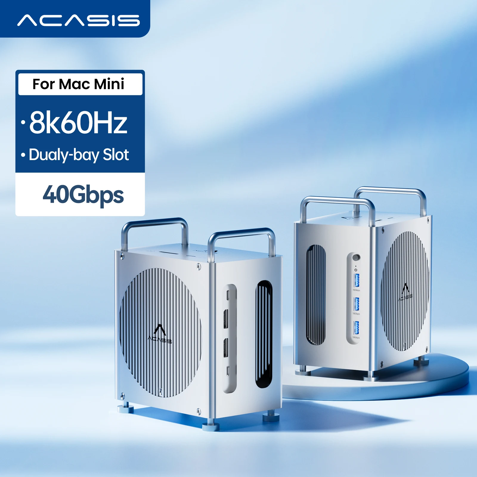 

Acasis USB-C 8 in 1 Docking Station 4K/144HZ TF/SD 4.0 & Dual-bay M.2 NVME Slot 16TB Storage PD30W for Mac Mini M4/Pro