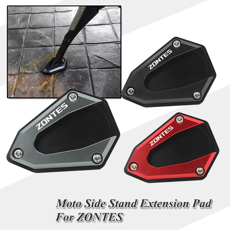 For ZONTES 350-E 350-D 350-M Enlarger Extension Plate Motorcycle Kickstand Side Stand Foot Enlarge Extension Pedal
