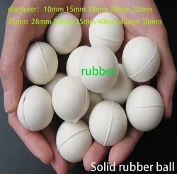 White Solid Rubber Ball Diameter 10/15/18/20/22/25/28/30/35/40/45/50mm Industrial Vibrating Screen Elastic Ball DIY Parts