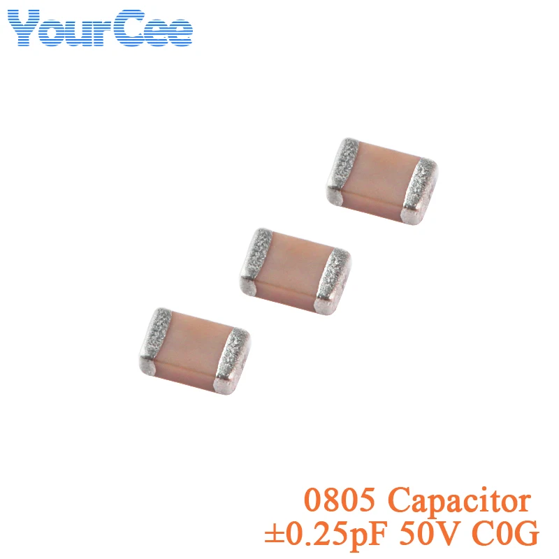 

100pcs 0805 SMD Capacitor ±0.25pF 50V C0G 1.0pF 1.5pF 2pF 2.2pF 2.7pF 3.3pF 4.0pF 4.7pF 5.0pF 5.1 5.6 6.2 6.8 7.5 8.0 8.2 9.0pF