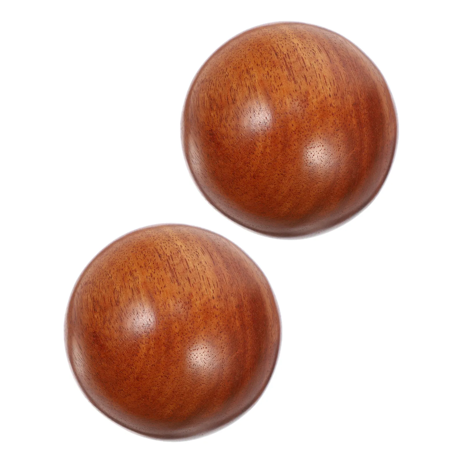 2Pcs Red Rosewood Hand Massage Balls Small Portable Wooden Spheres for Finger Dexterity Palm Acupoint Stimulation Hand Pain