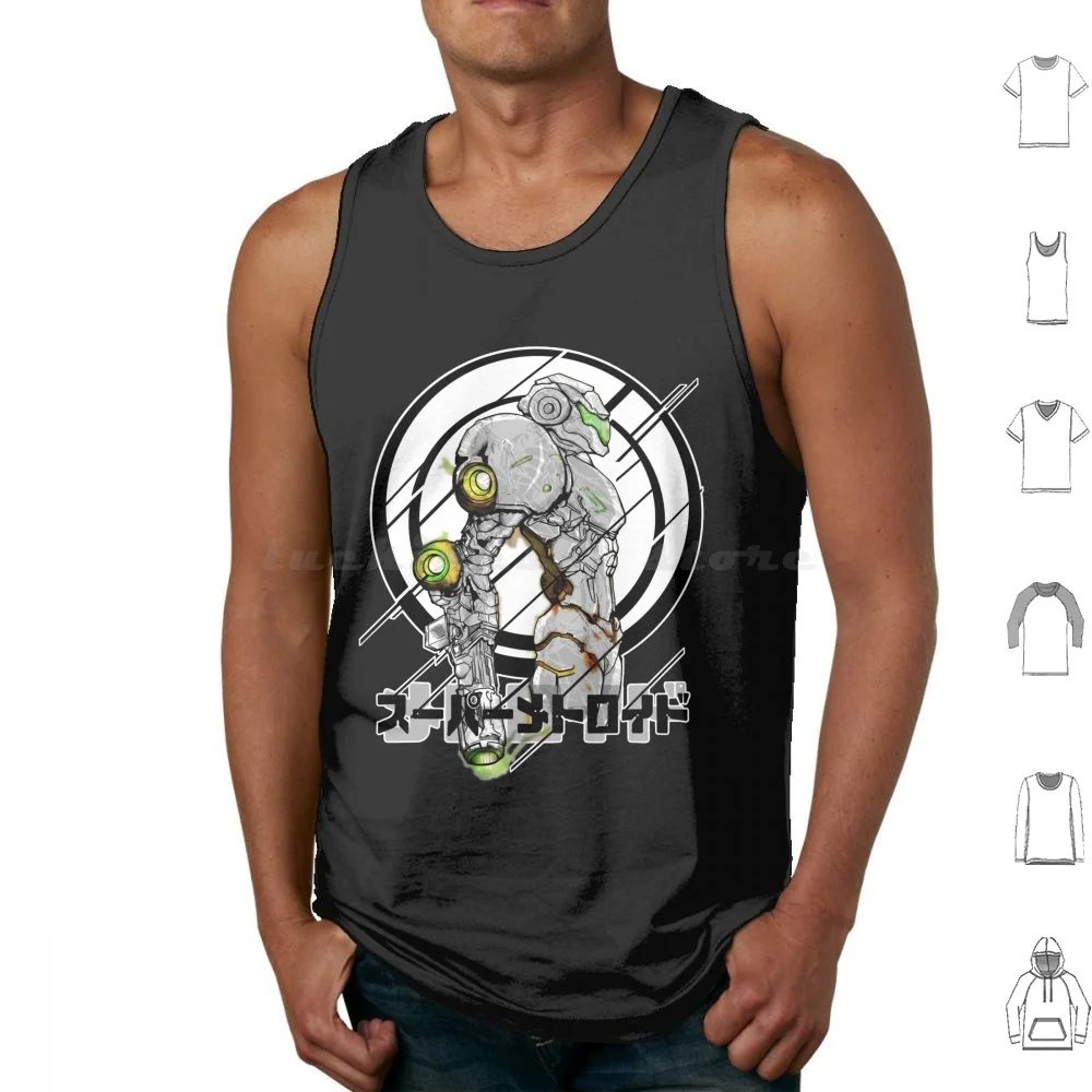 Metroid Camisetas sin mangas de algodón estampado Metroid Samus Aran Retro Old School Classic Nes Snes Galaxy Comics Space Super Metroid