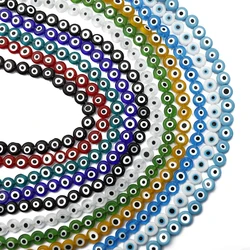 About 60pcs Glass Flat Round Eye Beads 6mm Handmade DIY Handmade Bracelet Necklace Accessories Material Beads