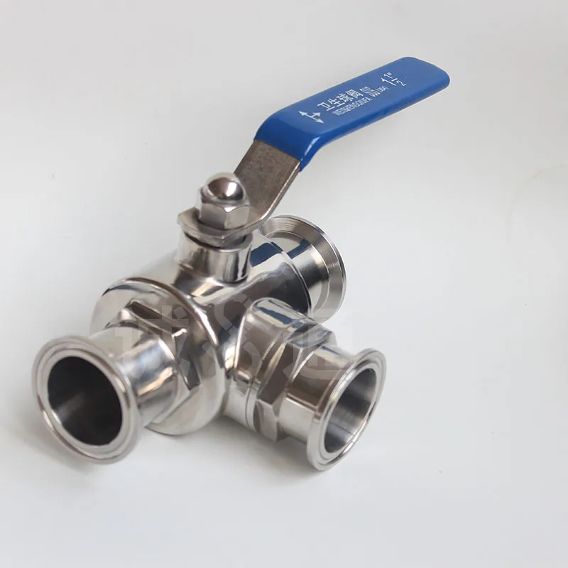 Passend für 38 mm 1-1/2 Zoll Rohr-Außendurchmesser x 1,5 Zoll Tri-Clamp-Klee-Sanitär-T-Stück, 3 Wege, T-L-Anschluss, Kugelhahn, SUS 304 Edelstahl, selbstgebrautes Bier – Detail 3