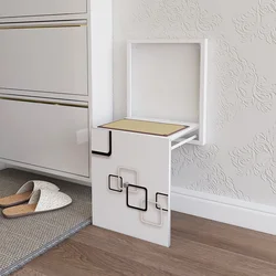 Taburete de pared nórdico para baño y ducha, muebles para el hogar, cambio de zapatos, taburete plegable