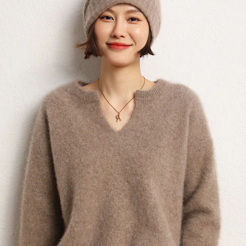 Women Cashmere Pullovers Soft Sweaters 100% Cashmere Knitwear Female Warm Loose Jumpers SWS01