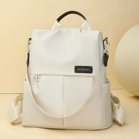 Women's Vintage Nylon Backpack Large Capacity Anti Theft Travel Bag Casual Daypack Fashion Retro Rucksack For Girls Shoulder Bag