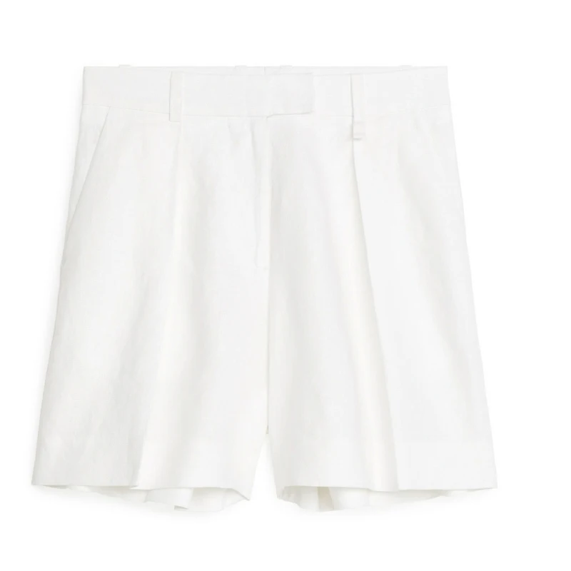 Pantalones cortos de lino de alta gama para mujer, pantalón blanco Simple para jóvenes, ropa de calle de moda juvenil para exteriores, primavera y verano, Envío Gratis